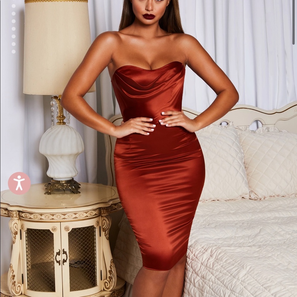 Oh Polly Satin Corset Dress